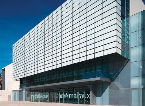 Facciata ventilata in vetro - MAM MÉDIATHÈQUE ANDRÉ MALRAUX - Josef Gartner - in alluminio