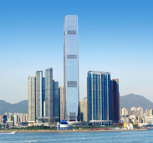 Facciata continua semistrutturale - INTERNATIONAL COMMERCE CENTRE - Permasteelisa - in alluminio e vetro