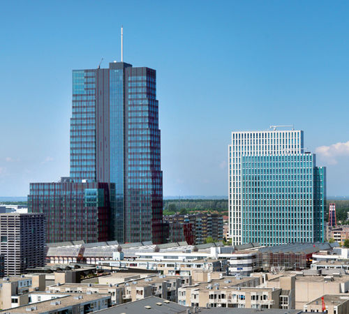 Facciata continua a montanti e traversi - WTC CARLTON TOWER - Permasteelisa - in alluminio e vetro / in pietra