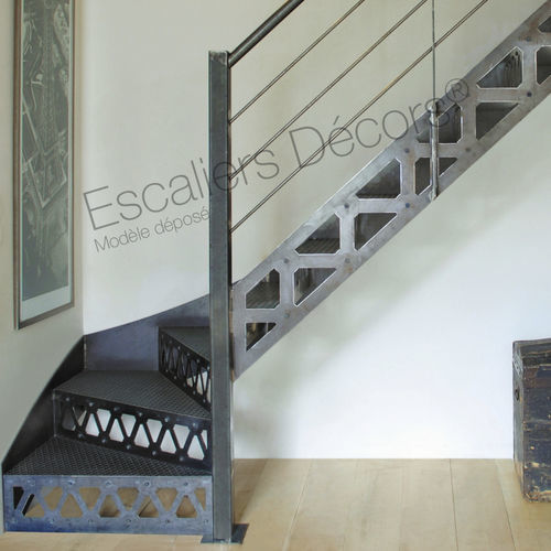 Scala a L - SAN FRANCISCO DT36 ESCA'DROIT® - ESCALIERS DECORS - con gradini in metallo / con struttura in acciaio / per uso residenziale