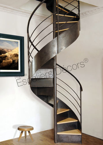 Scala a chiocciola - LOFT DH37 SPIR'DÉCO®  - ESCALIERS DECORS - con gradini in legno / con struttura in acciaio / con struttura in acciaio laccato