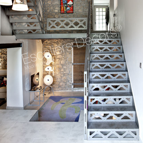 Scala dritta - SAN FRANCISCO ESCA'DROIT® DT94 - ESCALIERS DECORS - a U / con gradini in metallo / con struttura in acciaio laccato