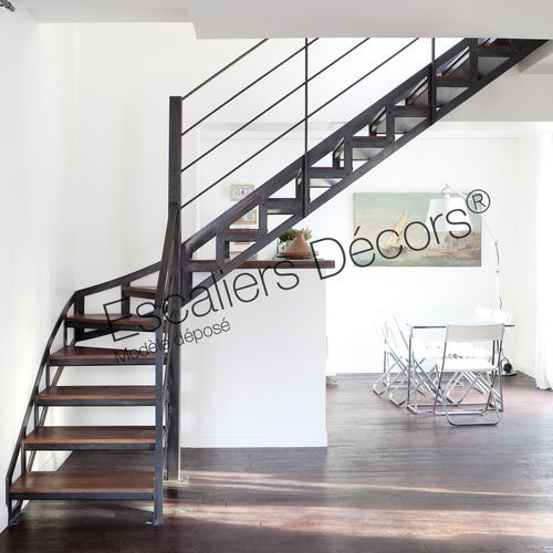 Scala a L - FERDINAND DT100 ESCA'DROIT® - ESCALIERS DECORS - con gradini in legno / con struttura in acciaio / per uso residenziale
