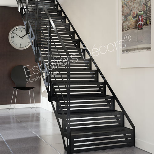 Scala dritta - GRAPHIQUE DT114 ESCA'DROIT® - ESCALIERS DECORS - con gradini in legno / con gradini in vetro / con gradini in metallo