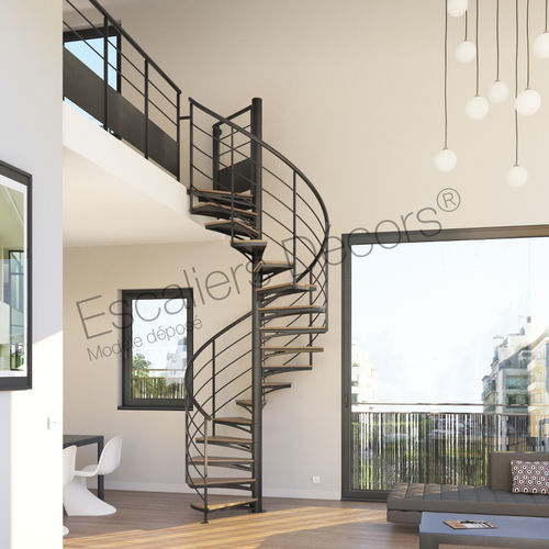 Scala a chiocciola - ATELIER LOFT SH51 SPIR'DÉCO®  - ESCALIERS DECORS - con gradini in legno / con gradini in metallo / con struttura in acciaio