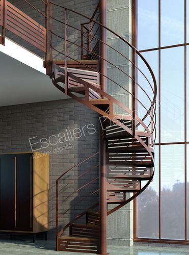 Scala a chiocciola - GRAPHIQUE DH114 SPIR'DÉCO®  - ESCALIERS DECORS - con gradini in legno / con gradini in metallo / con struttura in acciaio laccato