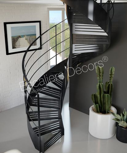 Scala a chiocciola - GRAPHIQUE DH119 SPIR'DÉCO®  - ESCALIERS DECORS - con gradini in vetro / con struttura in acciaio / per uso residenziale