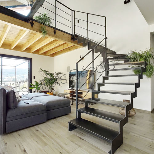 Scala a L - ELLE DT177 - ESCALIERS DECORS - con gradini in metallo / in metallo / per uso residenziale