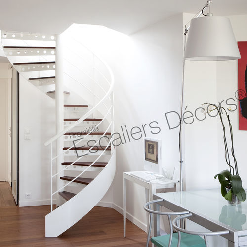 Scala a chiocciola - JEAN DH92 - ESCALIERS DECORS - con gradini in legno / con struttura in metallo / per uso residenziale