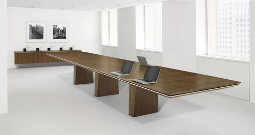 Tavolo da riunione contemporaneo - MESA - Halcon - in legno / rettangolare / con contenitore