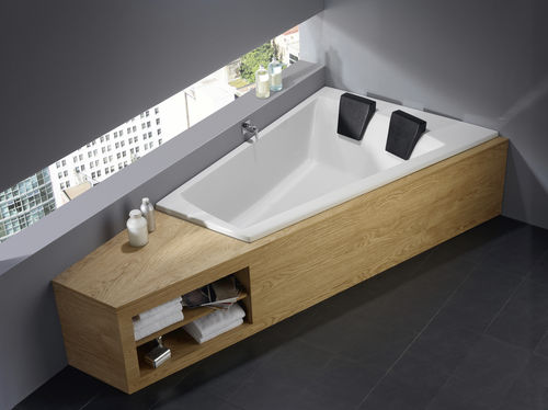 Vasca da bagno d'angolo - GENF DUO 170/180 - Repabad - da incasso / in acrilico / bianca
