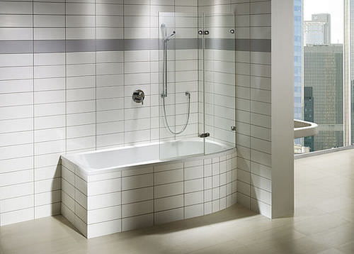 Vasca da bagno doccia d'angolo - AROSA 170 - Repabad - da incasso / in acrilico