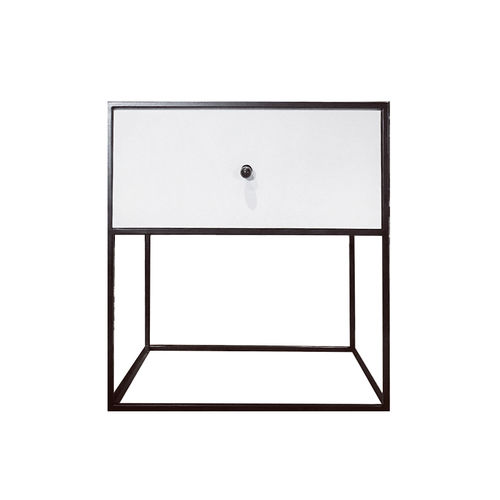 Comodino contemporaneo - SUMO - Viveti - in metallo laccato / con supporto in metallo / rettangolare