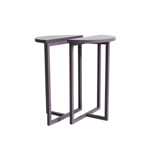Tavolo d'appoggio contemporaneo - BASIC - Viveti - in metallo laccato / con supporto in metallo / semicircolare
