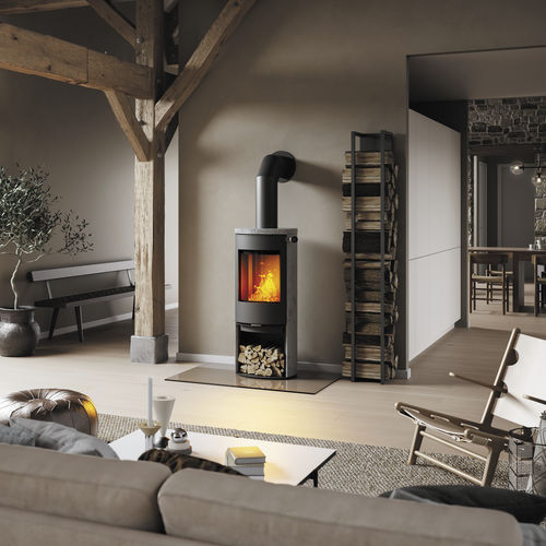 Stufa a legna - CARO 120 - Attika Feuer AG - 0 - 5 kW / 5 kW...10 kW / a pavimento