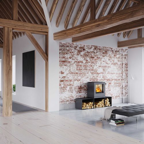 Stufa a legna - Q-TEE 2 - Attika Feuer AG - 5 kW...10 kW / a pavimento / contemporanea