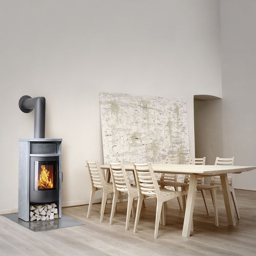 Stufa a legna - BANDO - Attika Feuer AG - 5 kW...10 kW / a pavimento / contemporanea