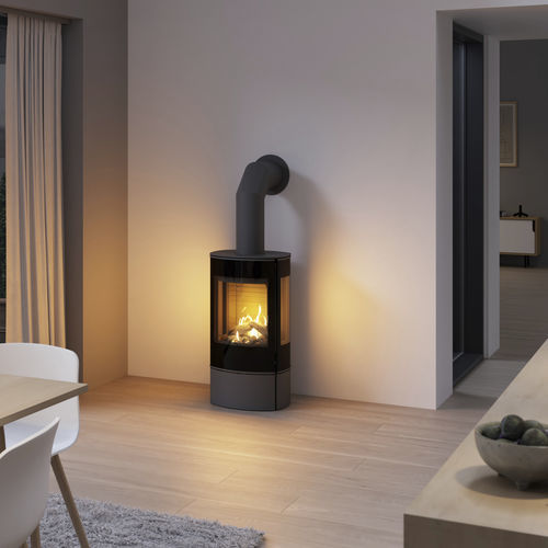 Stufa a gas - CARO 90 GAS - Attika Feuer AG - da appoggio / a 3 facce / contemporanea