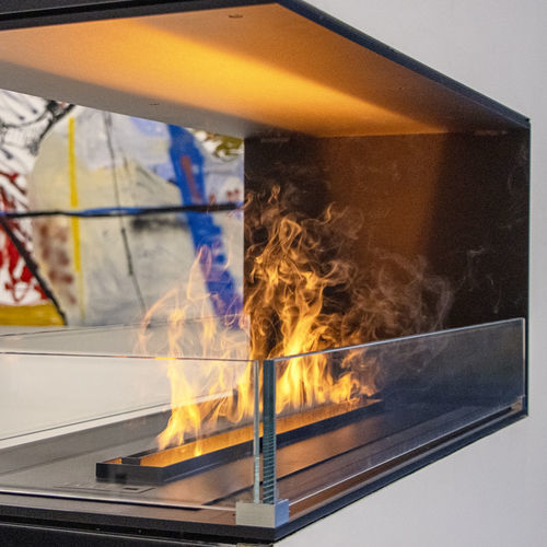 Focolare aperto elettrico - Montreal - Attika Feuer AG - a 3 facce / in acciaio / da incasso