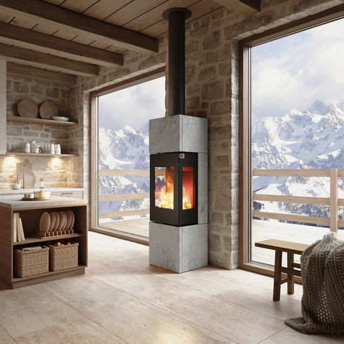 Stufa a legna - NEXO 160 SPECKSTEIN - Attika Feuer AG - 5 kW...10 kW / da appoggio / a 3 facce