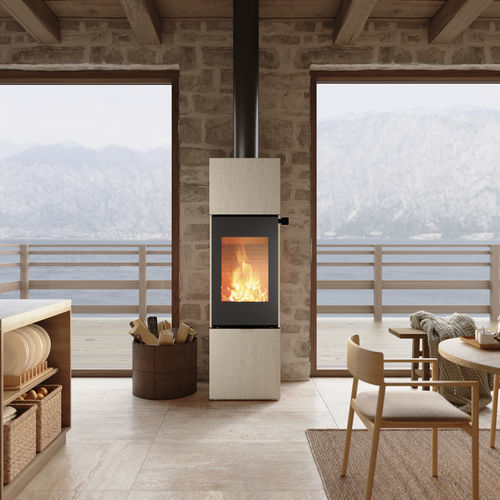 Stufa a legna - NEXO 160 PORTO - Attika Feuer AG - 5 kW...10 kW / da appoggio / a 3 facce