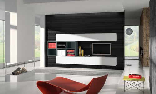Parete attrezzata TV contemporaneo - LIGHT 10_11 - ORME - in legno / in legno laccato