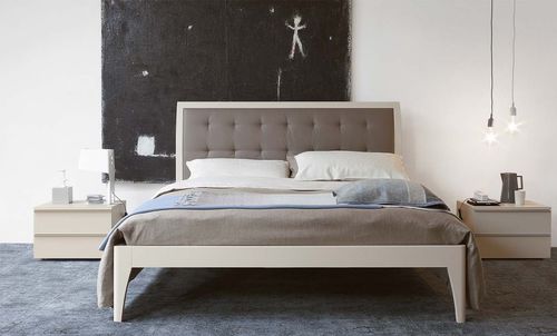 Comodino contemporaneo - ATLANTE - ORME - in pelle / rettangolare / per uso residenziale