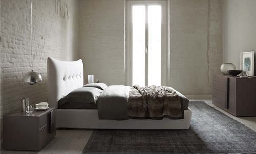 Letto matrimoniale - DOMINO - ORME - contemporaneo / imbottito / in tessuto