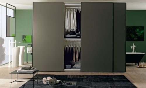 Armadio contemporaneo - LISCIA 20_21 - ORME - in legno / in legno laccato / a porte scorrevoli