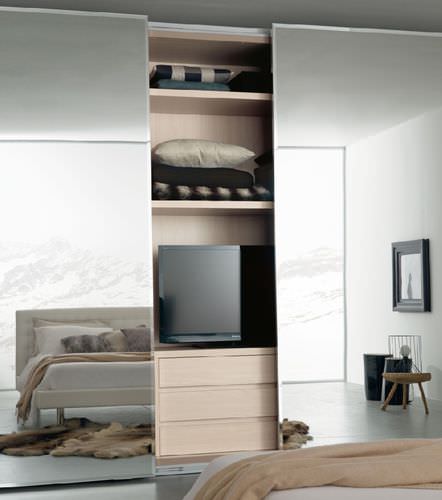 Armadio contemporaneo - MONTECARLO 29 - ORME - in legno / con porta scorrevole / a specchio