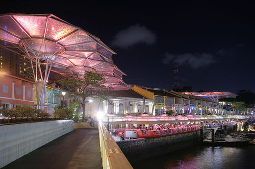 Membrana architettonica in ETFE - CLARKE QUAY SHOPPING MALL - Hightex - per tensostruttura / per tetto / trasparente