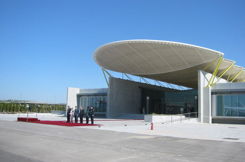 Tensostruttura a membrana e funi - BARAJAS, STATE PAVILION - Hightex - per copertura / con membrana in ETFE / per aeroporto