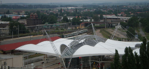Membrana architettonica in tessuto - BUS TERMINAL - Hightex - in ETFE / in poliestere / PTFE