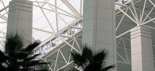 Tensostruttura a membrana e funi - GUANGZHOU - Hightex - per copertura / per tettoia d'entrata / con membrana in PTFE