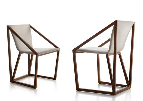 Sedia contemporanea - KITE - Fornasarig - in tessuto / con supporto in legno / imbottita