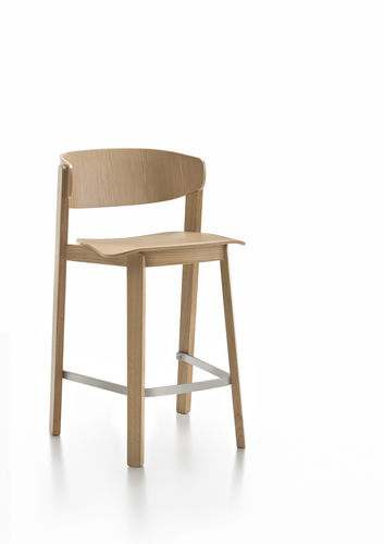 Sedia alta design scandinavo - WOLFGANG - Fornasarig - da interno / in legno / contract