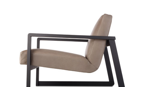 Poltrona contemporanea - MARCELO - Fornasarig - in pelle / in legno / contract