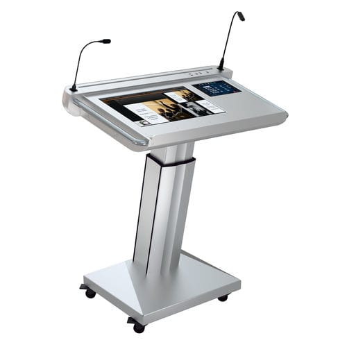 Podio da conferenza - ILS SYNERGY QT - Intelligent Lectern Systems - ad altezza regolabile / con logo personalizzato / lavorato meccanicamente