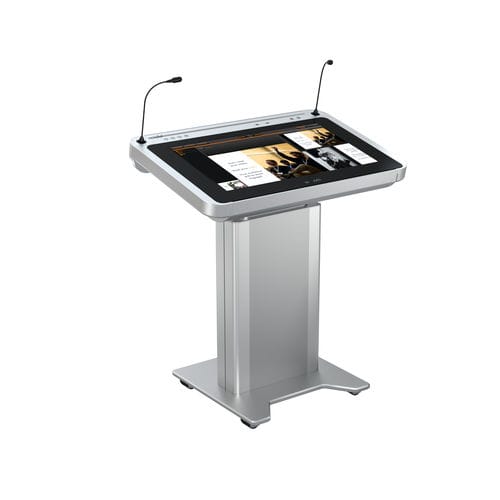 Podio da conferenza - ILS SYNERGY GW-W - Intelligent Lectern Systems - ad altezza regolabile / con logo personalizzato / lavorato meccanicamente
