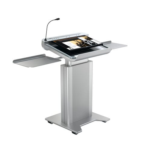 Podio da conferenza - ILS SYNERGY SW - Intelligent Lectern Systems - ad altezza regolabile / con logo personalizzato / lavorato meccanicamente
