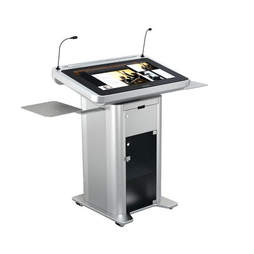 Podio da conferenza - ILS SYNERGY GC - Intelligent Lectern Systems - con logo personalizzato / lavorato meccanicamente / seduto-in piedi