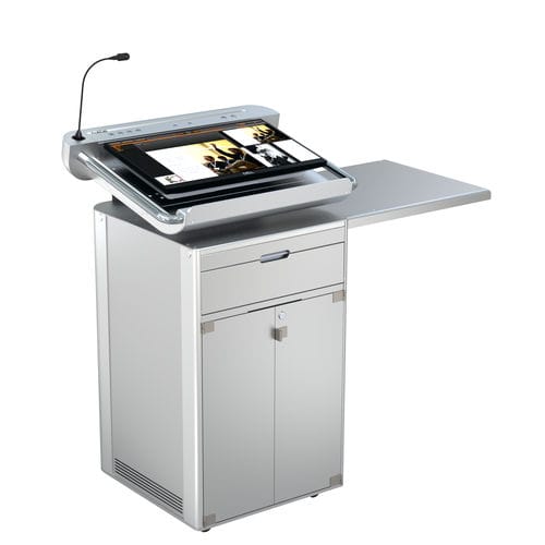 Podio da conferenza - ILS SYNERGY SK - Intelligent Lectern Systems - ad altezza regolabile / con logo personalizzato / lavorato meccanicamente