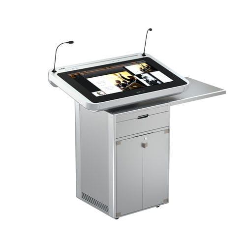 Podio da conferenza - ILS SYNERGY GK - Intelligent Lectern Systems - ad altezza regolabile / con logo personalizzato / lavorato meccanicamente