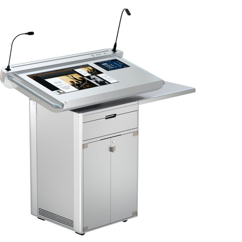 Podio da conferenza - ILS SYNERGY QK - Intelligent Lectern Systems - ad altezza regolabile / con logo personalizzato / lavorato meccanicamente