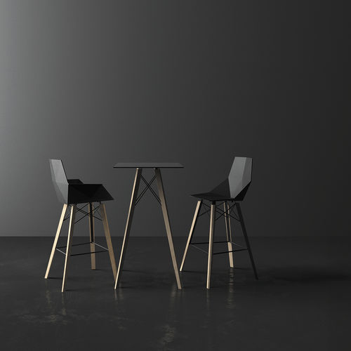 Tavolo alto contemporaneo - FAZ  - VONDOM - in legno / con supporto in metallo / con supporto in HPL