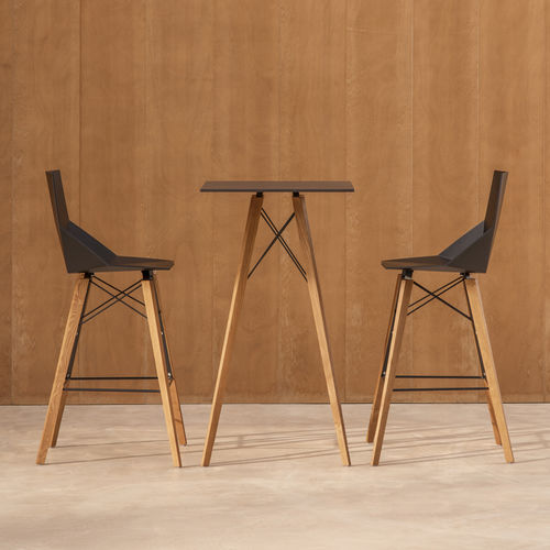 Sedia alta design originale - FAZ WOOD - VONDOM - da esterno / da interno / in polipropilene