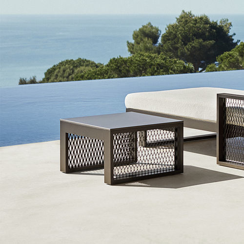 Tavolino basso contemporaneo - THE FACTORY - VONDOM - in alluminio / con supporto in alluminio / quadrato