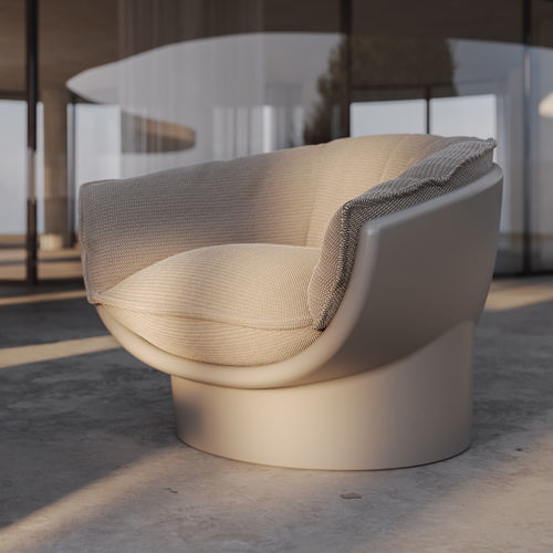 Poltrona contemporanea - Luna  - VONDOM - in pelle / in tessuto / in polietilene