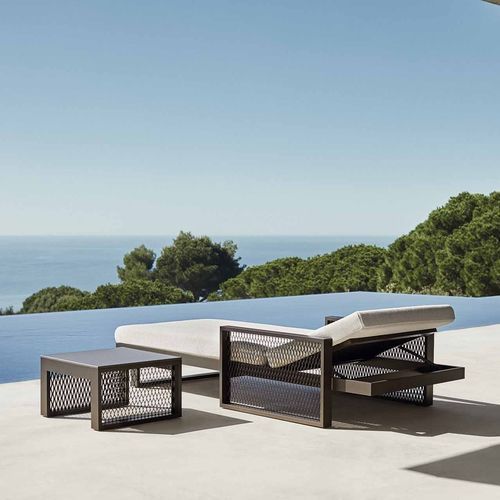 Tavolo d'appoggio contemporaneo - THE FACTORY - VONDOM - in alluminio / con supporto in alluminio / quadrato