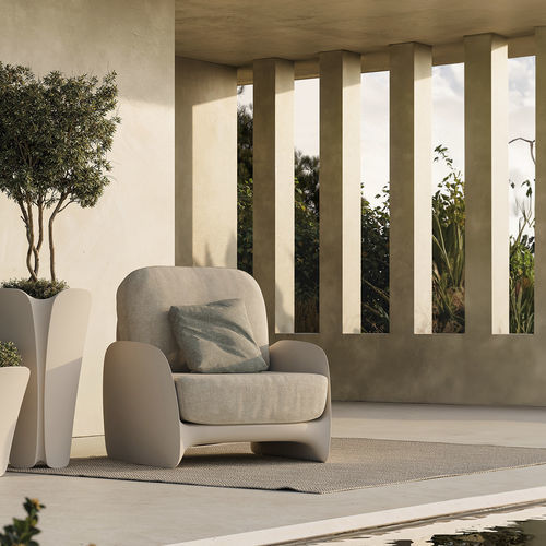 Poltrona design organico - PEZZETTINA - VONDOM - in tessuto / in polietilene / con cuscino rimovibile